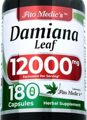 Damiana Leaf 12000 mg 180 Vegetarian Capsules Naturel Turnera Aphrodisiaca Herb