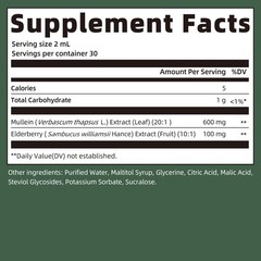 Mullein Leaf Drops with Elderberry – Mucus Relief & Lung Support, 2 FL OZ