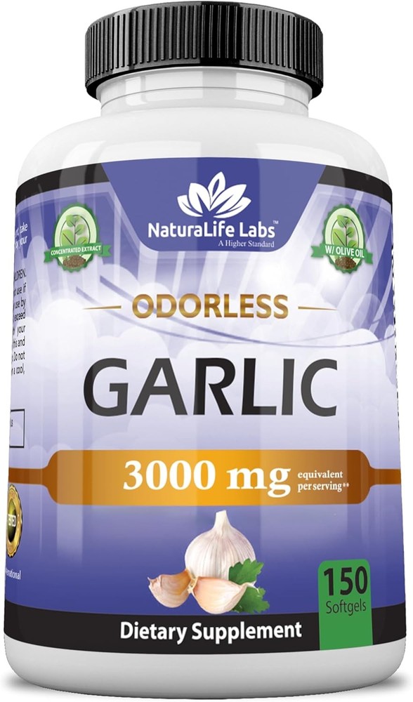 NaturaLife Labs Odorless Garlic – 3,000 mg Equivalent per Serving – 150…