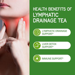 Tisaflor Cleavers Herb Lymphatic Drainage Tea Bags, 50 Counts for Lymph System