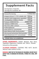 Caprylic Acid CANDIDA AWAY 1275mg Nature Vaginal Flora Yeast Cleanser Pills 3B