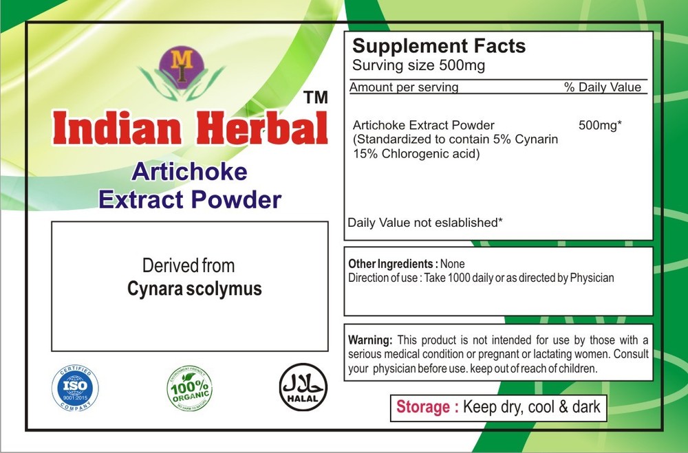 Artichoke Extract Powder 5% Cynarin & 15% Chlorogenic Acids