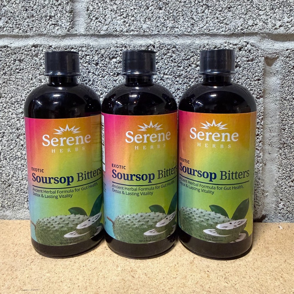 Serene Herb Exotic Soursop Bitters Liquid Gut Health Detox (3 PACK)