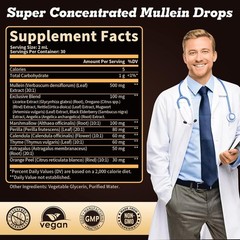 2Pack Mullein Drops for Lungs – Lung Detox for Respiratory Health Lung Cleanse