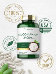Glucomannan Capsules | 2400mg | 200 Count | Konjac Root | Non-GMO | by Carlyle