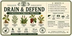 DRAIN & DEFEND Lymphatic + Botanical Wellness Tincture | 50 mL 1.69 oz