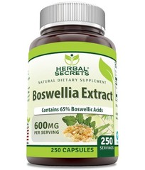 BOSWELLIA EXTRACT 65% BOSWELLIC ACIDS 250 CAPSULES HERBAL SECRETS SUPPLEMENT