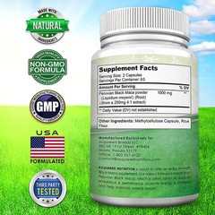 High Strength Black Maca 1000 Mg Promotes Strength Endurance Energy 120 Capsules