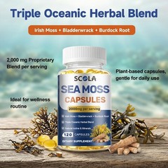 Organic Sea Moss Capsules,Irish Sea Moss, Bladderwrack Immune Health