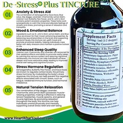 De-Stress Plus Tincture Liquid Herbal Drops 2 oz Natural Mood Stress Balance