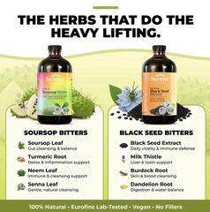 Serene Herbs Soursop & Black Seed Bitters Bundle | Organic Herbal Detox for Dige