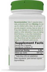 Willow Bark Herbal Pain Relief – 100 Vegan Capsules – 340mg Per Capsule