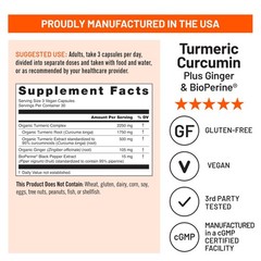 NatureWise Turmeric Curcumin 2250mg Supplement with BioPerine, 90 Count Bottle