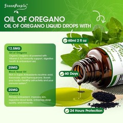1-5Pack Organic Oil of Oregano Liquid Drops | 2 fl oz | Vegan Herbal Supplement