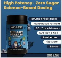 Sages Of The Ages Shilajit Gummies – 1500mg per Serving – Plant-Based Sugar-F…
