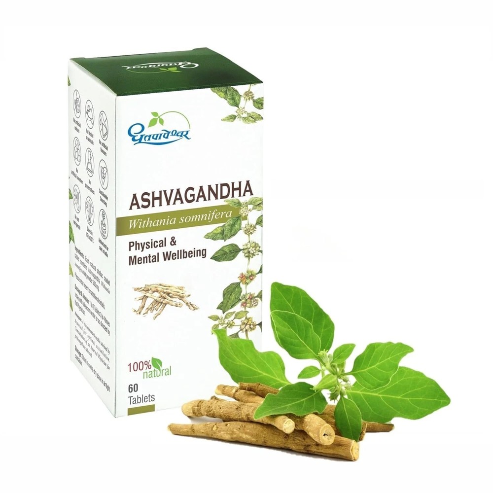 Dhootapapeshwar Ashwagandha Withania Somnifera Physical & Mental Wellbeing 60 B9