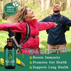 Mullein Drops for Lungs, Leaf Extract with 2 Fl Oz (Pack of 1) EXP 5/5/27