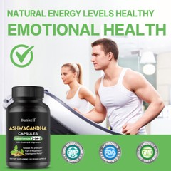 Ashwagandha Capsules 650mg – 3 in 1 Relax Formula with Rhodiola and Magnesium