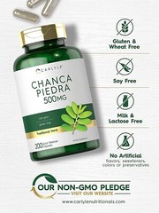 Chanca Piedra 500mg | 200 Capsules | Non-GMO and Gluten Free | by Carlyle