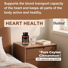 Pure Ceylon Cinnamon Capsules – Enhance Heart Blood Circulation – 120 Capsules