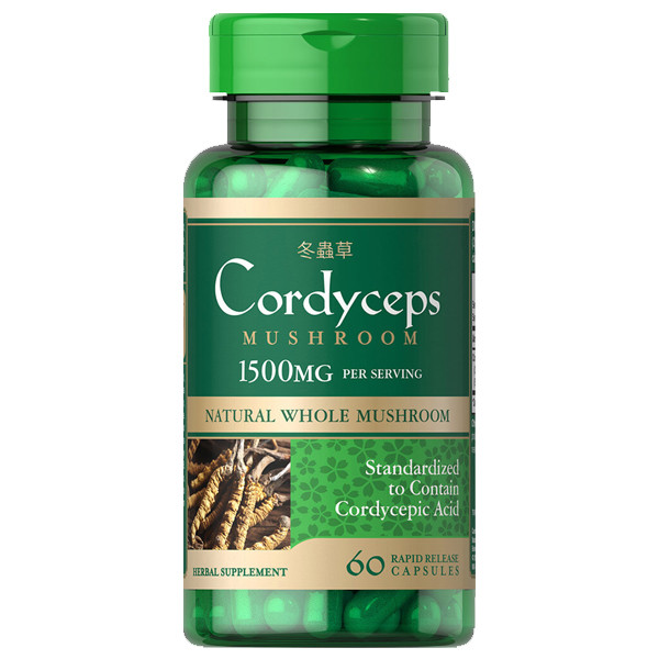 Cordyceps Sinensis Mushroom 1500mg per 2: 60 Caps – Cordycepic Acid by Puritan’s