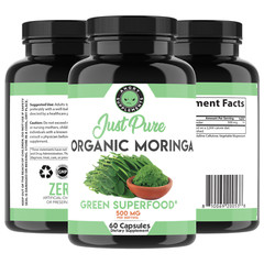 Moringa Oleifera Pills Natural, Organic, 100% Pure – 180 Count – 3 Pack