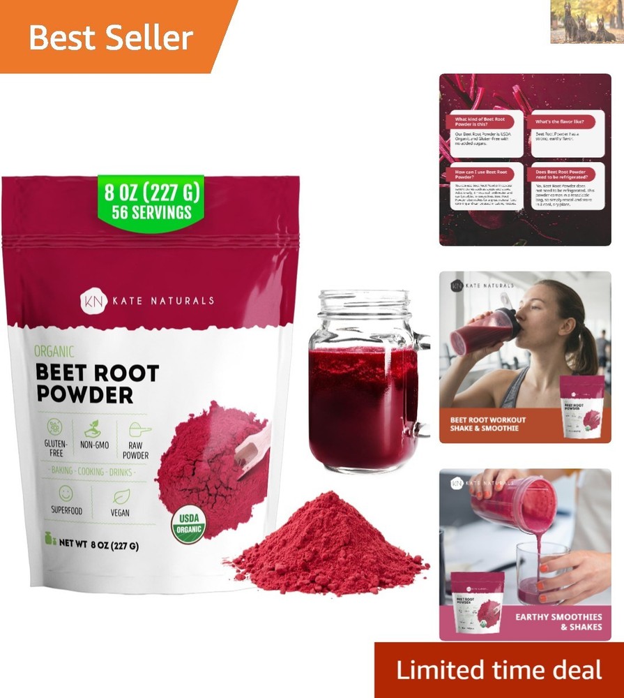 8oz Gluten-Free Beetroot Powder – Boost Energy & Enhance Smoothies & Baked Goods