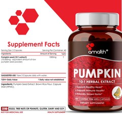 Pumpkin Seed Extract Powder Immunity, Heart Support 10000mg Capsules – 90 Count