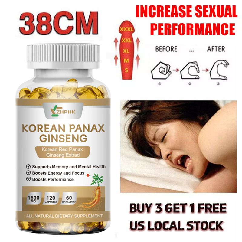 Korean Red Panax Ginseng 120 Capsules – 1600mg Extra Strength NON-GMO No Fillers