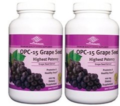 2 bottles OPC -15 Grape Seed Extract (300 Tablets / 100 MG) Red wine, Bilberry,