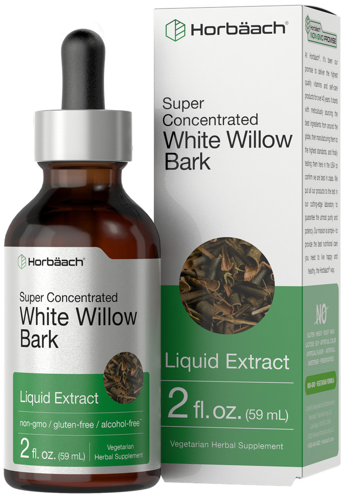 White Willow Bark Liquid Extract | 2 fl oz | Alcohol Free | by Horbaach