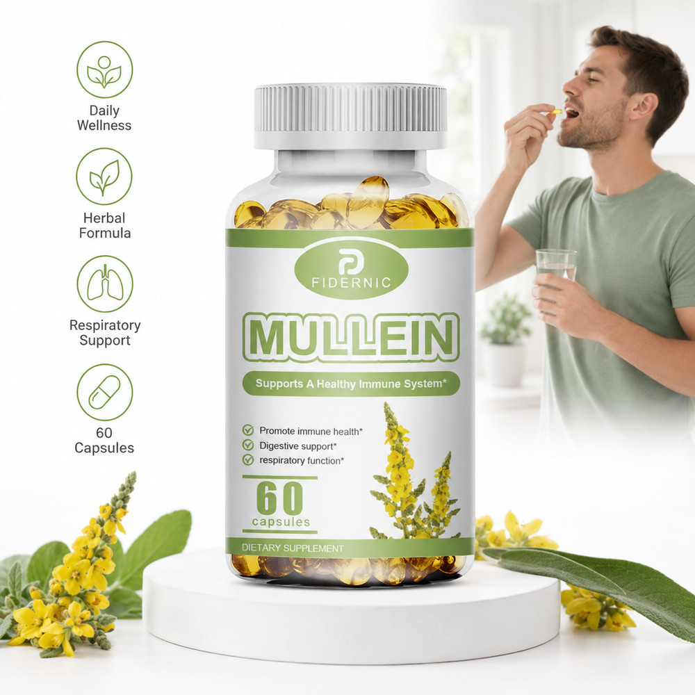 2 bottles Mullein Leaf 1500mg 60 Capsules Respiratory Wellness Supplement