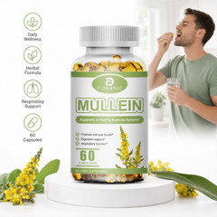 2 bottles Mullein Leaf 1500mg 60 Capsules Respiratory Wellness Supplement