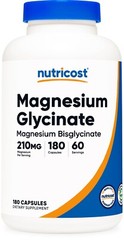 Nutricost Magnesium Glycinate Capsules (180 Capsules, 210 mg Per Serving)