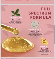 Soursop Graviola /Liquid Drops /1800mg/Antioxidant Support/2 Fl. Oz/ BB 05/2026