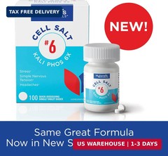Hyland’s No. 6 Cell Salt Kali Phos 6X Tablets, 100 Count (Pack of 1), Multi