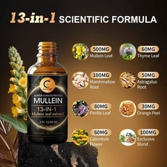 Mullein drops for Lung, Mullein Leaf Extract, Super Concentrated Tincture