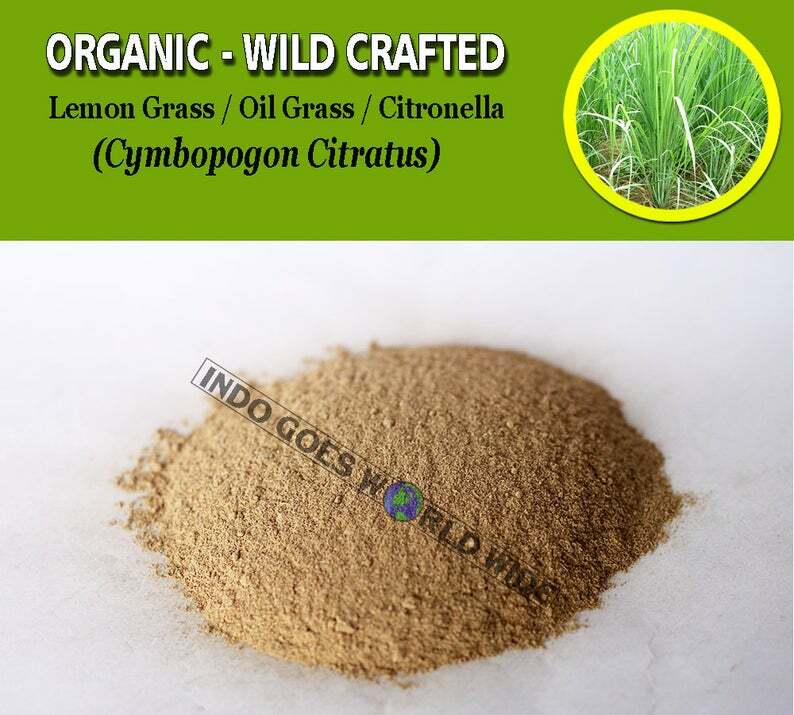 POWDER Lemon Grass Oil Grass Citronella Cymbopogon Citratus Organic WildCrafted