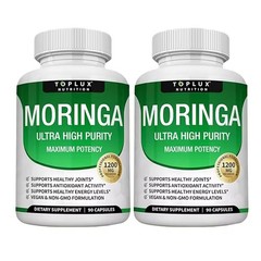 TOPLUX Moringa Powder Capsules 1200mg | Pure Moringa Oleifera Leaf Powder 90Cts