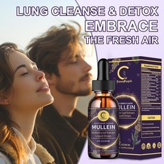 Mullein Leaf Extract Organic Lung Cleanse Drops for Lung Health Natural Herbal
