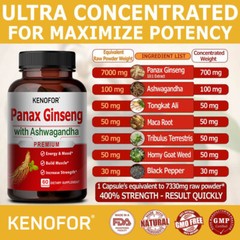 Ashwagandha Maca Highest Potency Supports Desire and Stamina 60 Capsules