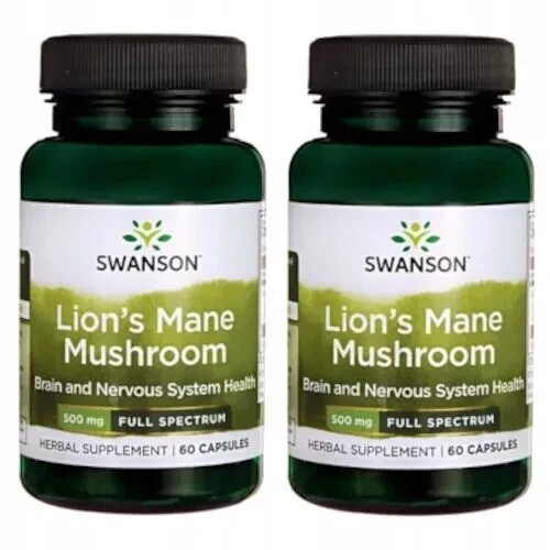 SWANSON LION’S MANE Mushroom 500mg 2 x 60 capsules