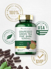 Grapeseed, Green Tea, Pine Bark Capsules | 15,000mg | 150 Count | by Carlyle