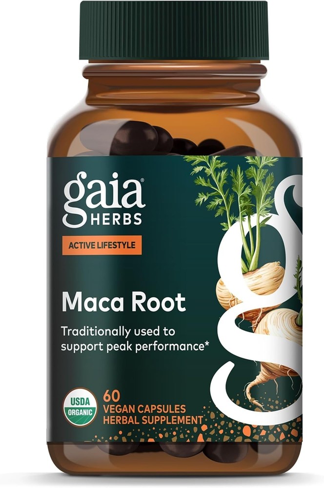 Gaia Herbs Maca Root – Caffeine Free Energy & Stamina Support 60 Vegan Capsules