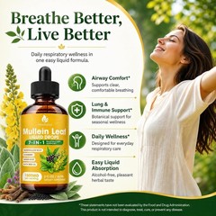 1500mg Mullein Leaf Liquid Extract – Pure 7-in-1 Formula for Respiratory Health