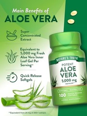 Aloe Vera 5000mg | 100 Softgels | Non-GMO, Gluten Free | by Nature’s Truth