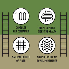 Organic Inulin Capsules 520mg Inulin Powder Fiber Prebiotic Fiber Support