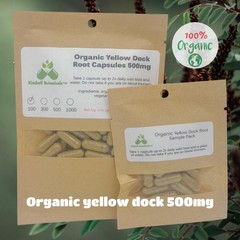 Organic Yellow Dock Root (rumex crispus) 500mg vegetarian capsules, made fresh