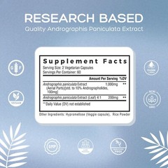 Premium Andrographis Extract 1,200mg (100mg Andrographolides), 120 Capsules
