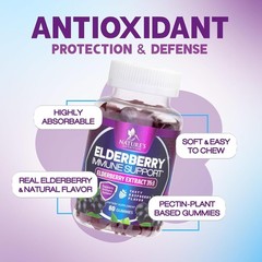 Elderberry Immune Support Gummies – Super Concentrated 35:1 Extract, Equivalent
